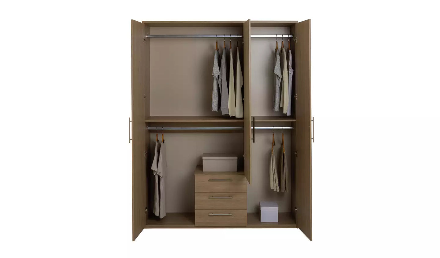 Brisbane 3 Door 3 Drawer Wardrobe – Oak